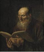 unknow artist Bearded man reading oil painting on canvas